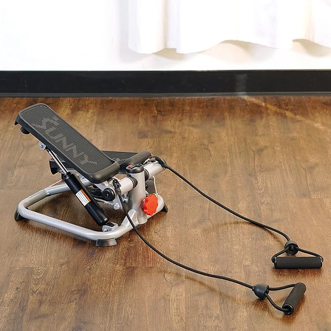 Sunny Health & Fitness Mini Steppers for Exercise at Home, Stair Step Workout Machine, Full Body Cardio Equipment, with Optional Free SunnyFit App Connection and Resistance Band