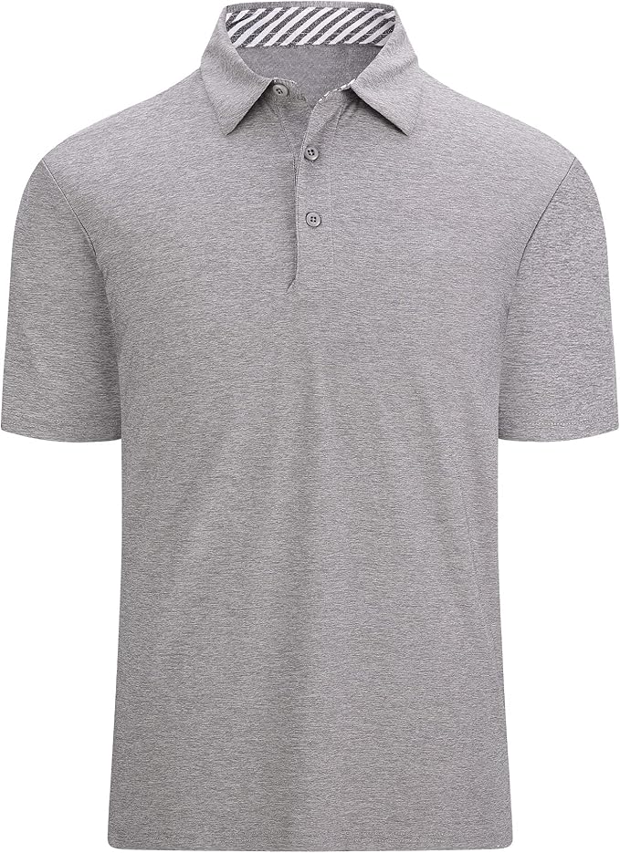 WARHORSEE Golf Polo Shirts for Men Short Sleeve Wrinkle Free 4 Way Stretch Moisture Wicking Performance Collared Tshirts