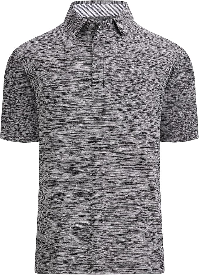 WARHORSEE Golf Polo Shirts for Men Short Sleeve Wrinkle Free 4 Way Stretch Moisture Wicking Performance Collared Tshirts