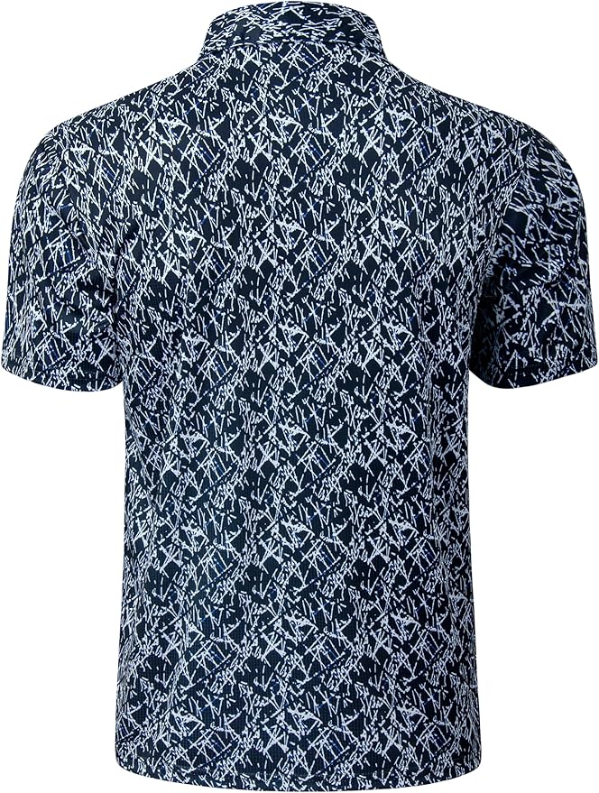 TAPULCO Mens Quick Dry Polo Shirts Camouflage Pattern Performance Athletic Lightweight Breathable Casual Golf Tshirts