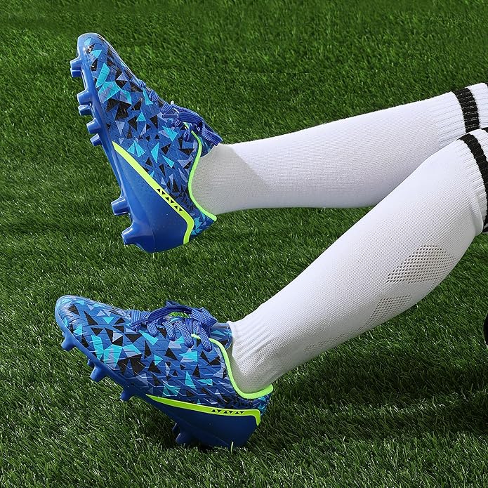 DREAM PAIRS Boys Girls Soccer Cleats Youth Firm Groud Athletic Outdoor Trainning Football Shoes for Little/Big Kid