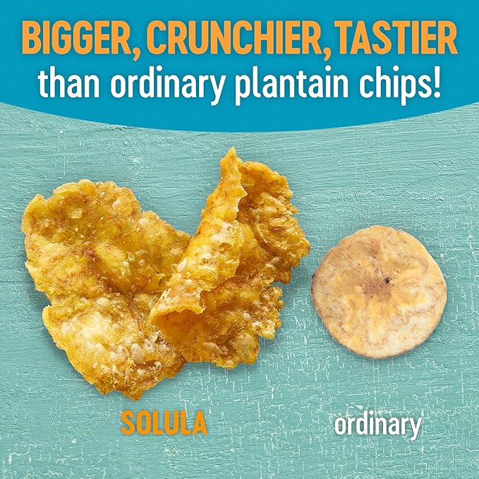 Solula Plantain Crisps Authentic Tostones, Roasted Garlic, 4 Ounce (Pack of 6), Kettle Cooked Chips, Gluten Free, Paleo Friendly, Grain Free, Vegan
