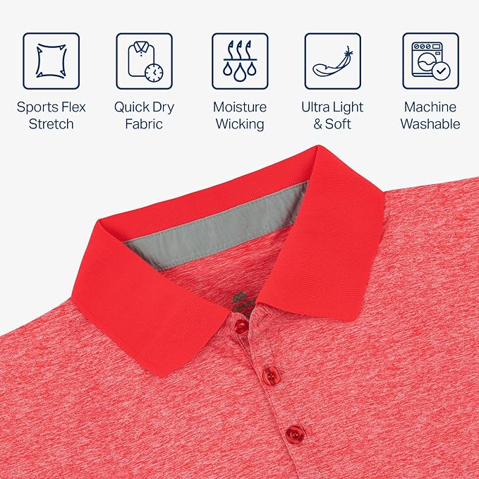 Mio Marino Golf Polo Shirts for Men - Dry Fit - Ultra-Thin Breathable Fabric