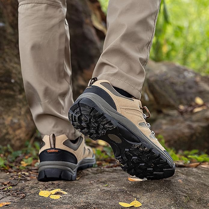 CC-Los Men's Waterproof Hiking Shoes Outdoor Comfortable Trekking Shoe Lightweight Working Sneaker