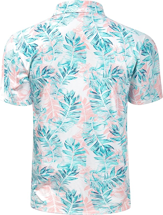 TAPULCO Mens Quick Dry Polo Shirts Camouflage Pattern Performance Athletic Lightweight Breathable Casual Golf Tshirts