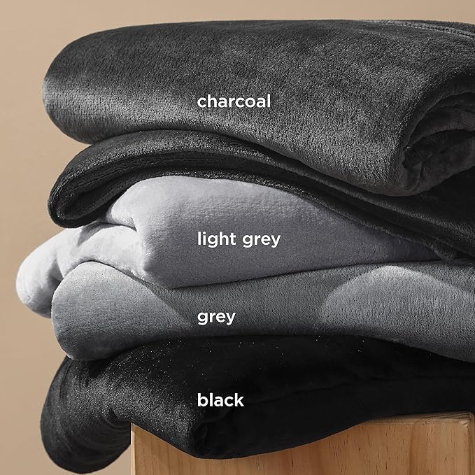 Bedsure Fleece Throw Blanket Dark Grey - 300GSM Blankets for Couch, Sofa, Bed, Soft Lightweight Plush Cozy Throws for Toddlers