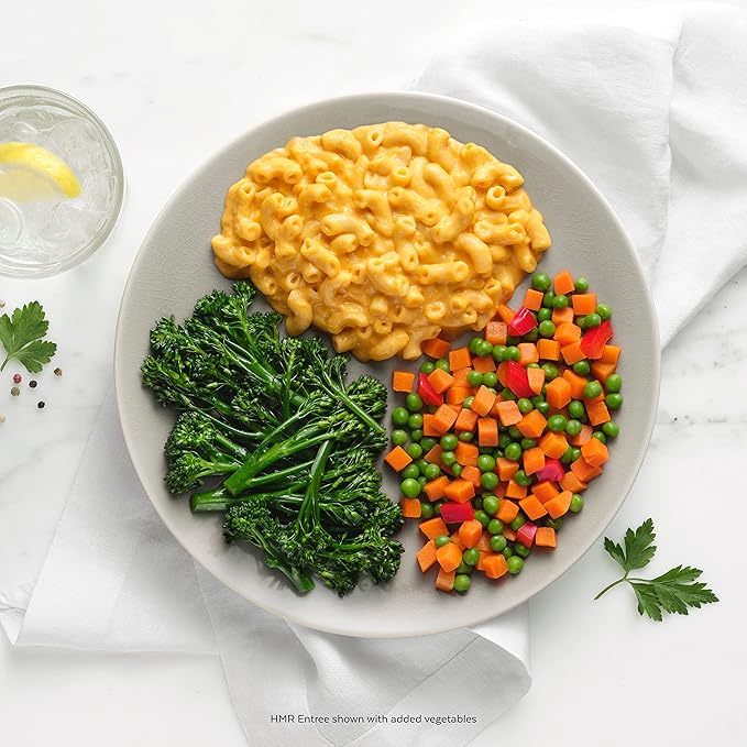 HMR Creamy Mac and Cheese Entrée | Pre-packaged Lunch or Dinner to Support Weight Loss | Ready to Eat | Vegetarian | 10g of Protein | Low Calorie Food | 8oz Serving per Meal | Pack of 6