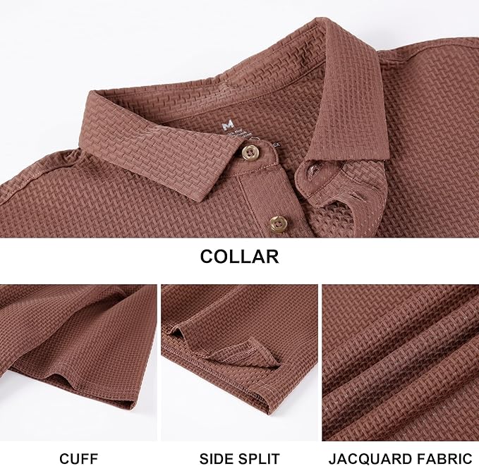 WARHORSEE Golf Polo Shirts for Men Short Sleeve Wrinkle Free 4 Way Stretch Moisture Wicking Performance Collared Tshirts