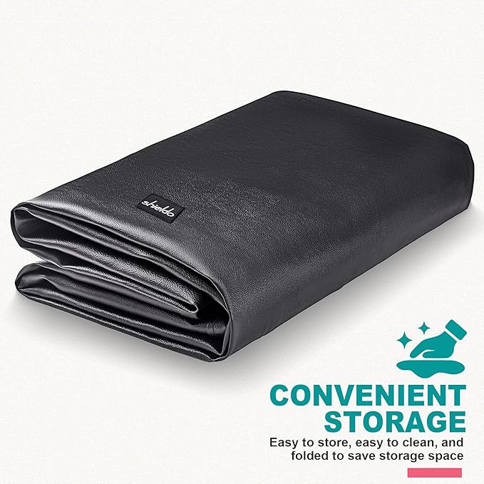 Heavy Duty Leatherette Billiard Pool Table Cover,Waterproof&Tearproof Cover for Pool Table,7/8/9 Foot Fitted(8FT/Balck)