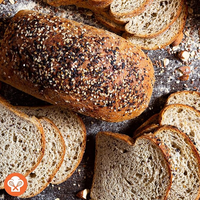 Low Carb Avenue - Artisan Keto Bread | 7g Protein & 1g Net Carbs | Low Calorie, Vegan, Sugar Free | Fresh, Sliced, Multigrain Bread Loaf ((2 Pack (16 oz), Everything)
