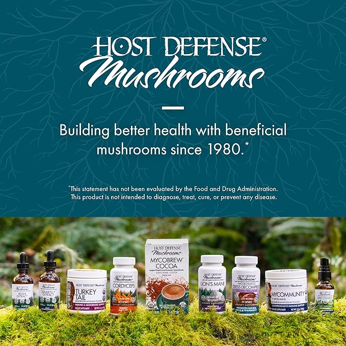 Host Defense CordyChi Capsules - Energy & Immune Support Supplement - Cordyceps & Reishi Mushroom Supplement for Relaxation & Respiratory Support - Aids Against Tiredness - 30 Capsules (15 Servings)*