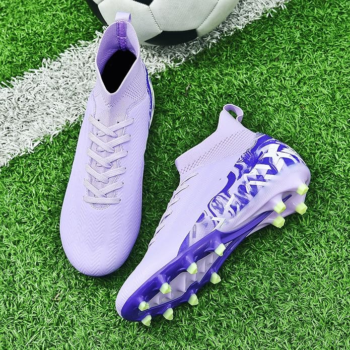Indoor Soccer Cleats Mens Womens Turf Soccer Cleats Wide Socer Shoes FG AG TF High Ankle Football Boots