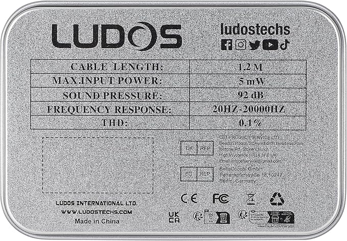 LUDOS Clamor Wired Earbuds in-Ear Headphones, 5 Years Warranty, Earphones with Microphone, Noise Isolating Ear Buds, Memory Foam for iPhone, Samsung, School Students, Kids, Women, Small Ears - Brown