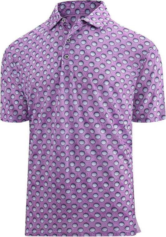 Damipow Premium Golf Shirts for Men Dry Fit Performance Polo Short Sleeve Collared Shirt