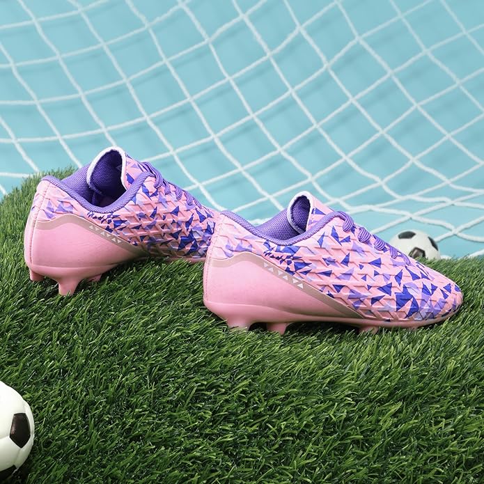 DREAM PAIRS Boys Girls Soccer Cleats Youth Firm Groud Athletic Outdoor Trainning Football Shoes for Little/Big Kid