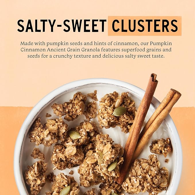 Purely Elizabeth, Pumpkin Cinnamon, Ancient Grain Granola, Gluten-Free, Non-GMO, 12 Ounce (Pack of 3)