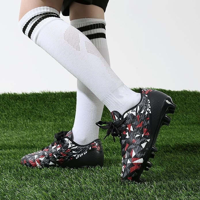 DREAM PAIRS Boys Girls Soccer Cleats Youth Firm Groud Athletic Outdoor Trainning Football Shoes for Little/Big Kid