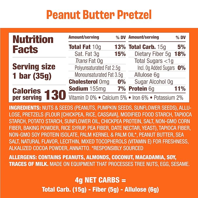 Munk Pack Nut and Seed Bar Pretzel Variety Pack 6g Protein 1g Sugar Low Carb and Keto Gluten Free Plant Based Zero Added Sugar Sweet and Salty Breakfast and Snack Bars 2 Flavors 6 Pack