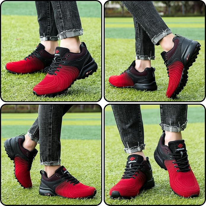 Men's Trail Running Shoes Lightweight Breathable Walking Hiking Sneakers Outdoor Athletic Tennis Cross Training Shoes