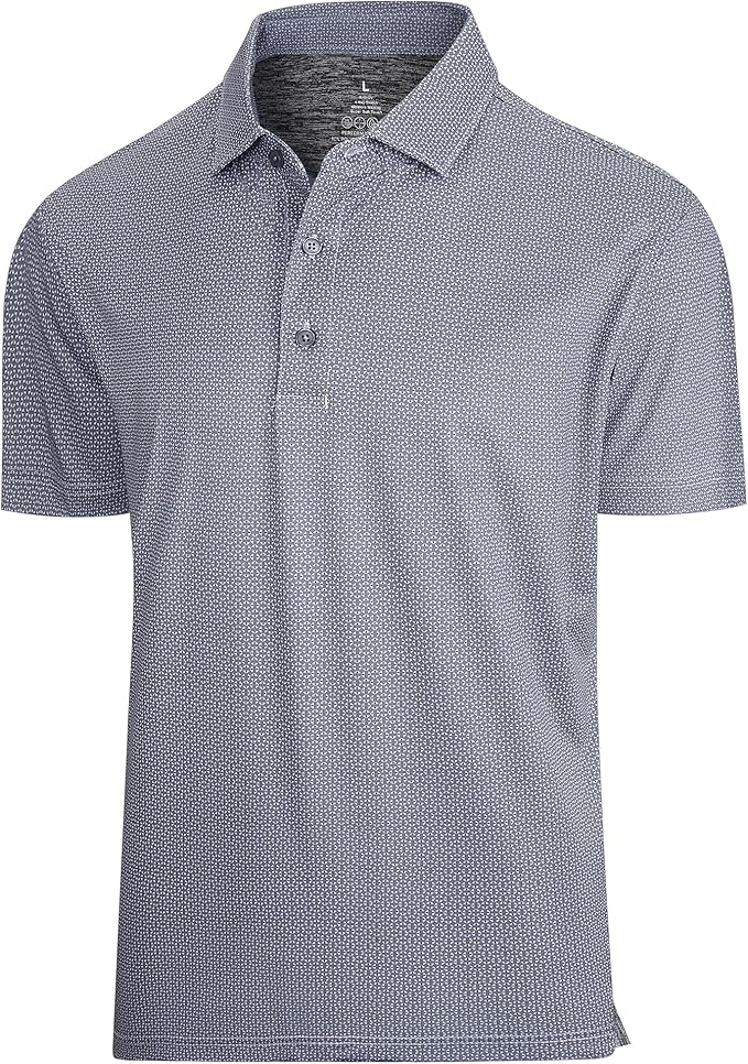 SAMERM Mens Golf Shirts Short Sleeve Dry Fit Performance Moisture Wicking Print Sport Polo Shirts for Men Casual