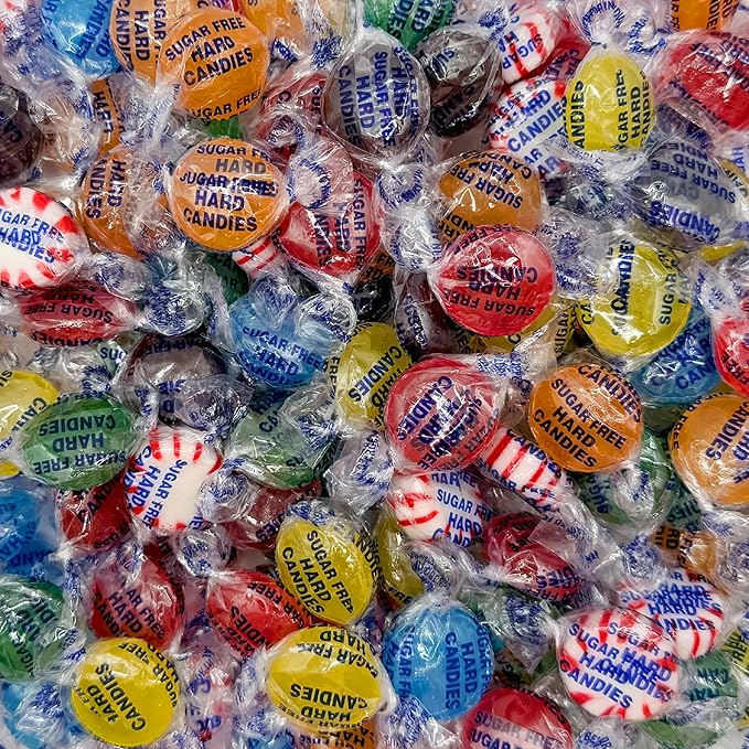 Sugar-Free Hard Candy - 2 Pound Bulk Pack - Assorted Flavors - Office Bowl Mix - Individually Wrapped