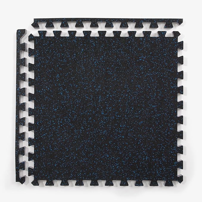 IncStores Impact Foam Rubber Floor Tiles, Interlocking Home Gym Floor Matts for Weight & Workout Equipment Room Padding, 2'x2' Tiles