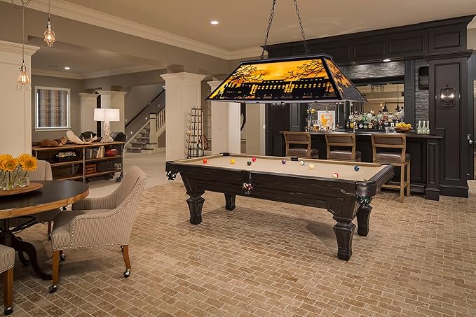TOCHIC 3 Light Pool Table Light, Vintage Train Billiard Light Retro Kitchen Island Pendant, Adjustable Hanging Pool Table Lights Fixture for Game Rooms, Snooker Table, Cabin, Men Cave, Dining Room