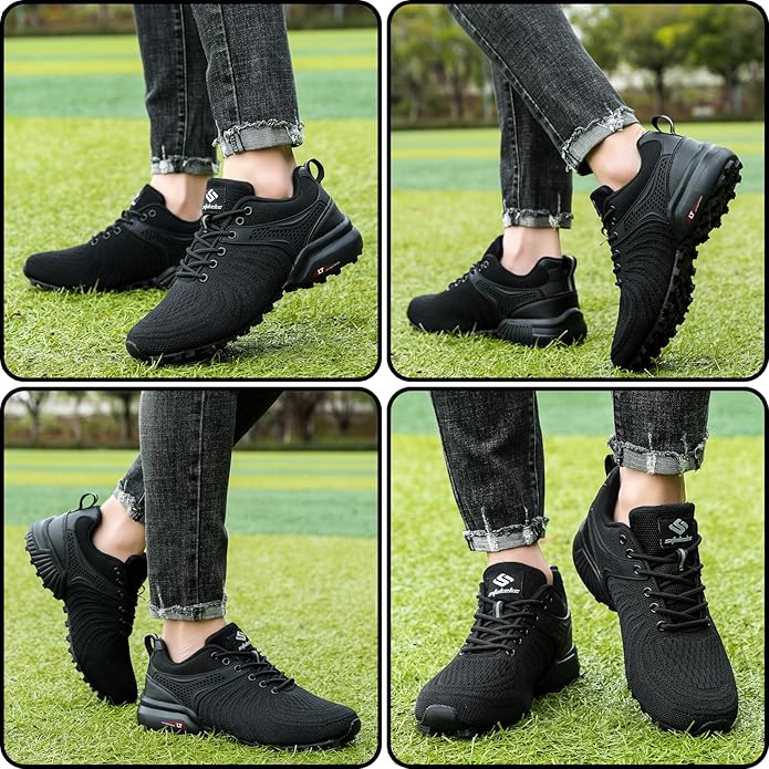 Men's Trail Running Shoes Lightweight Breathable Walking Hiking Sneakers Outdoor Athletic Tennis Cross Training Shoes