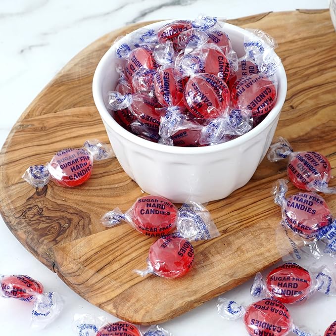 Arcor Sugar Free Cinnamon Hard Candy Discs, 1 Pound Bulk Bag (Approx. 70 Pieces), Zero Sugar Cinnamon Candy Individually Wrapped Hard Candy, The Hampton Popcorn & Candy Company