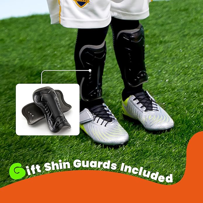PATPAT Kids Soccer Cleats – Outdoor Firm Ground and Turf Football Training Shoes for Little Big Boys and Girls, Sizes 10-6