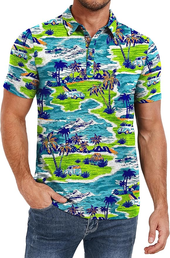 PEGENO Mens Polo Shirts Short Sleeve Casual Cotton Golf Shirts Performance Polo Shirts for Men