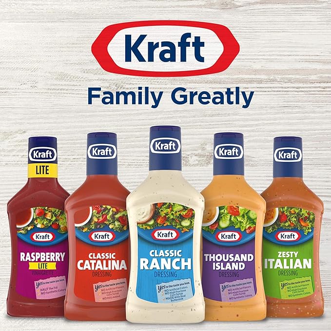 Kraft Classic Ranch Dressing, 16 fl oz Bottles (8 Count, 4 Packs of 2)