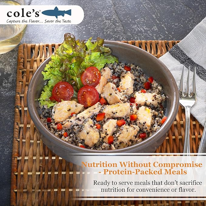 COLE’S - Patagonian Smoked Salmon Fillet with Quinoa| Ready to Eat Meal | 5.6 oz Hand-Packed Canned Fish | 19g Protein | High in Vitamin D | 24 pack
