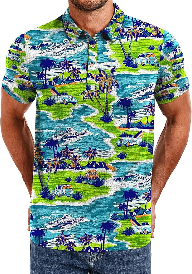 PEGENO Mens Polo Shirts Short Sleeve Casual Cotton Golf Shirts Performance Polo Shirts for Men