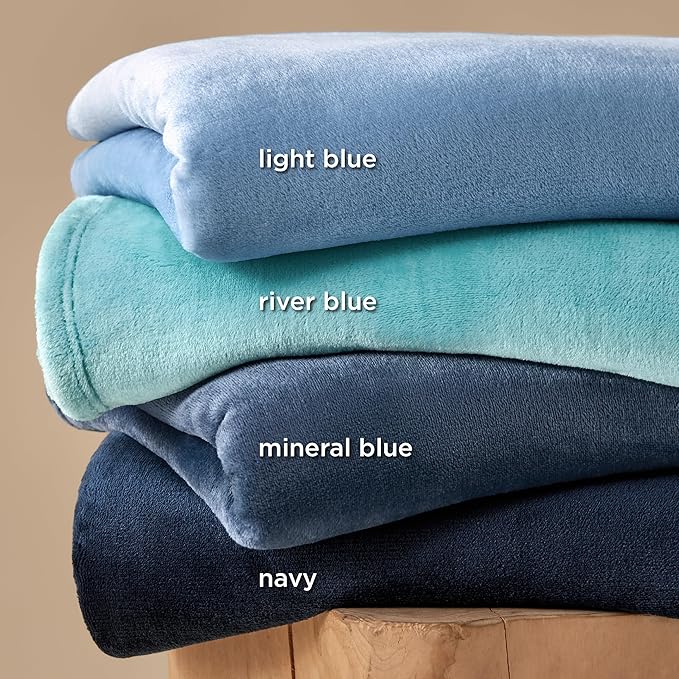 Bedsure Fleece Throw Blanket for Couch River Blue - Lightweight Plush Fuzzy Cozy Soft Blankets and Throws for Sofa, 50x70 inches