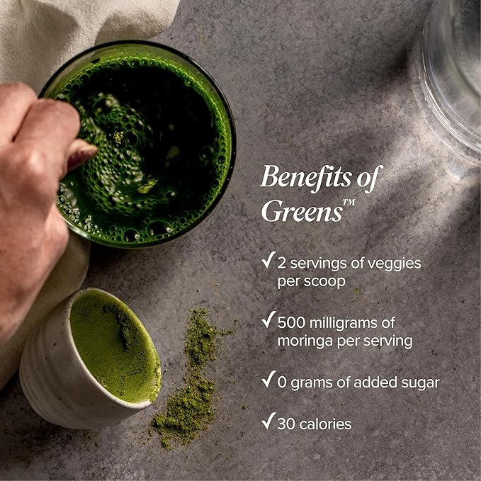 Isagenix Moringa Greens - Green Drink Powder with Antioxidants & Superfoods - Nutritional Supplement - Made with Non-GMO, Whole-Food Vegetables - 10.6 oz (30 Servings)
