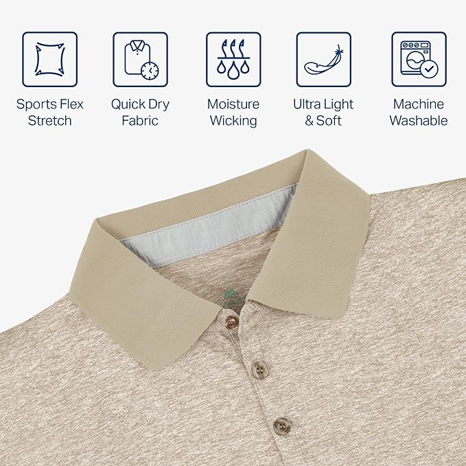 Mio Marino Golf Polo Shirts for Men - Dry Fit - Ultra-Thin Breathable Fabric
