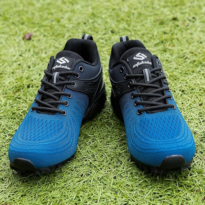 Men's Trail Running Shoes Lightweight Breathable Walking Hiking Sneakers Outdoor Athletic Tennis Cross Training Shoes
