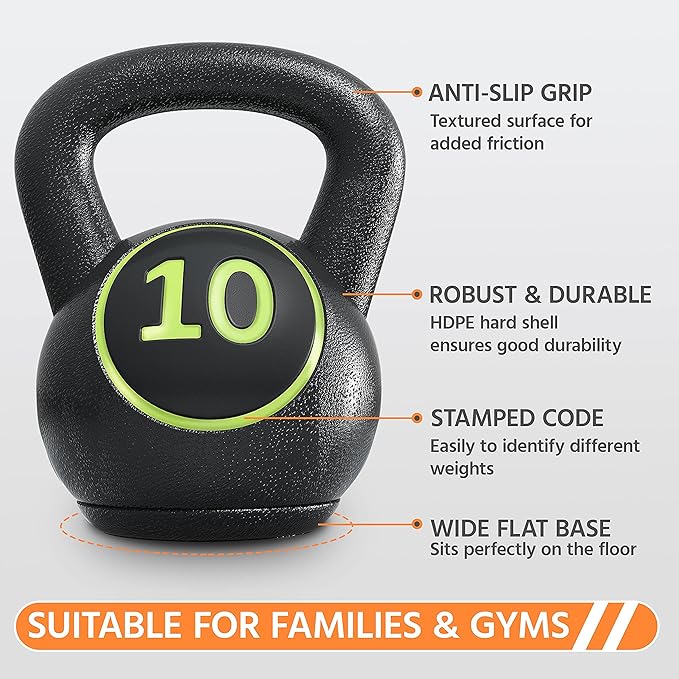 Yaheetech Kettlebell Sets 4 Piece Strength Training KettleBells Weight Set 5lb, 10lb, 15lb, 20lb Kettle Bell for Women & Men for Full Body Workout & Exercise Fitness