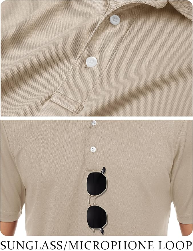 TACVASEN Mens Golf Shirt Dry Fit Mens Polo Shirts Short Sleeve Performance Golf Polos for Men with Collar Work Shirts