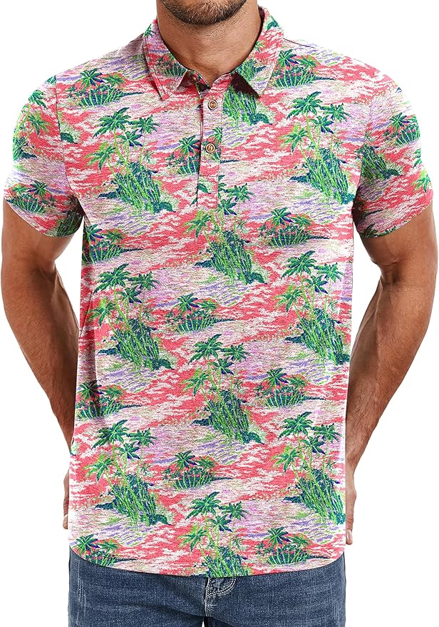PEGENO Mens Polo Shirts Short Sleeve Casual Cotton Golf Shirts Performance Polo Shirts for Men