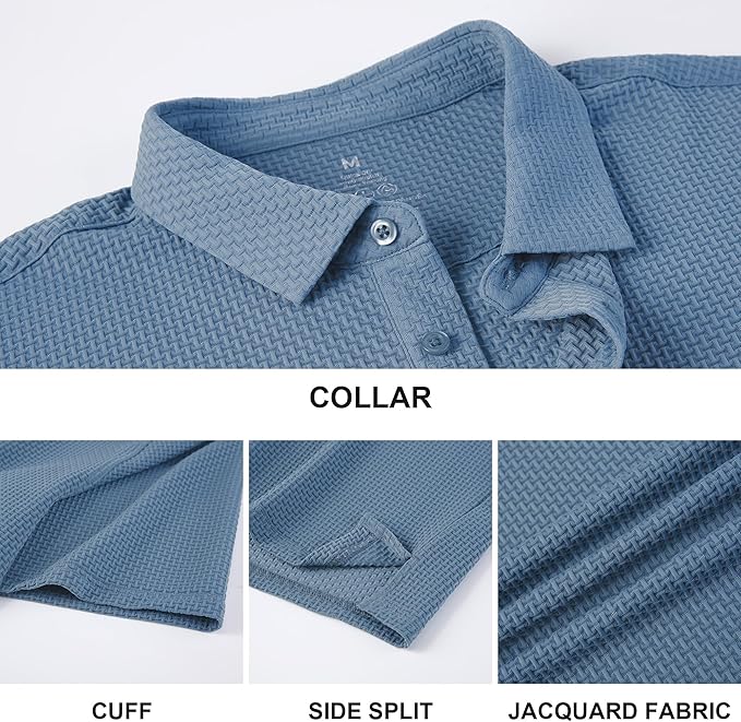 WARHORSEE Golf Polo Shirts for Men Short Sleeve Wrinkle Free 4 Way Stretch Moisture Wicking Performance Collared Tshirts