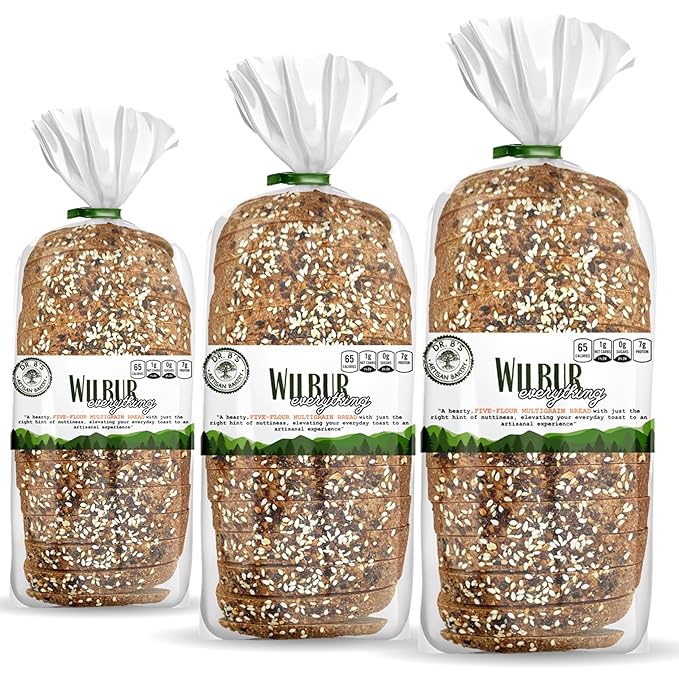 Low Carb Avenue - Artisan Keto Bread | 7g Protein & 1g Net Carbs | Low Calorie, Vegan, Sugar Free | Fresh, Sliced, Multigrain Bread Loaf ((3 Pack (16 oz), Everything)