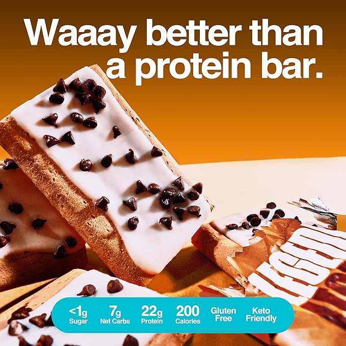Legendary Foods 22g Campfire S'mores Protein Pastry 8x - Low Carb Meal Replacement Bar - Low Glycemic, Gluten Free Protien Snacks - Healthy Keto Snack Zero Sugar Energy Bars - Diabetic Friendly