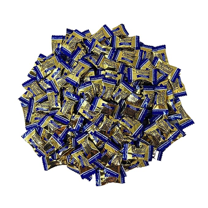 Werther's Original Premium Sugar Free Hard Creamy Caramel Candies 1-Lb Individually Wrapped Low Carbs Candy Snacks Keto And Diabetic Friendly (16-oz)