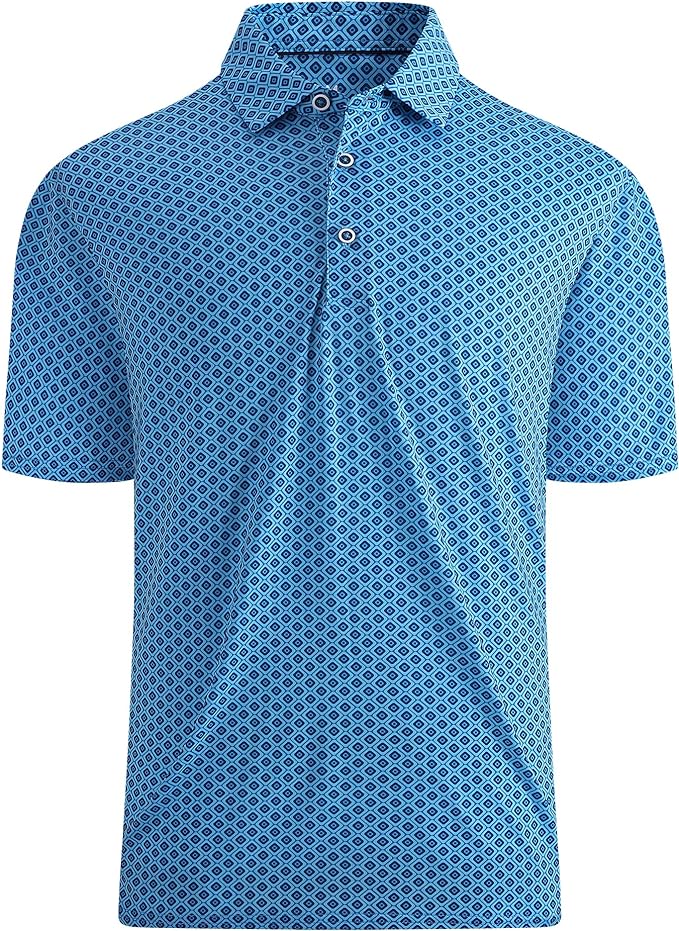 WARHORSEE Golf Polo Shirts for Men Short Sleeve Wrinkle Free 4 Way Stretch Moisture Wicking Performance Collared Tshirts