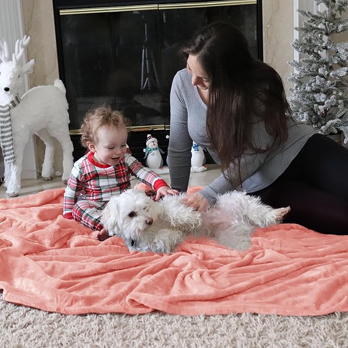 Bedsure Fleece Throw Blanket for Couch Pink - Lightweight Plush Fuzzy Cozy Soft Blankets and Throws for Sofa, 50x60 inches