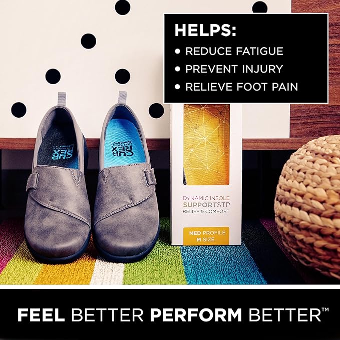 CURREX SupportSTP – Arch Support Insole w/Superior Cushioning & Airflow, Heavy Duty Shell for Less Fatigue – Comfort, Athletic, Casual and Work Shoe Inserts, Men & Women – Low Arch, Small