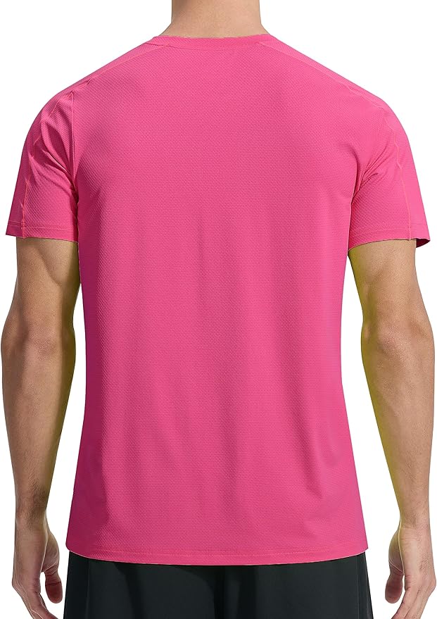 EZRUN Men's Lightweight Short Sleeve T-Shirt Quick Dry Workout Running Athletic Swim Shirts Fishing Rash Guard