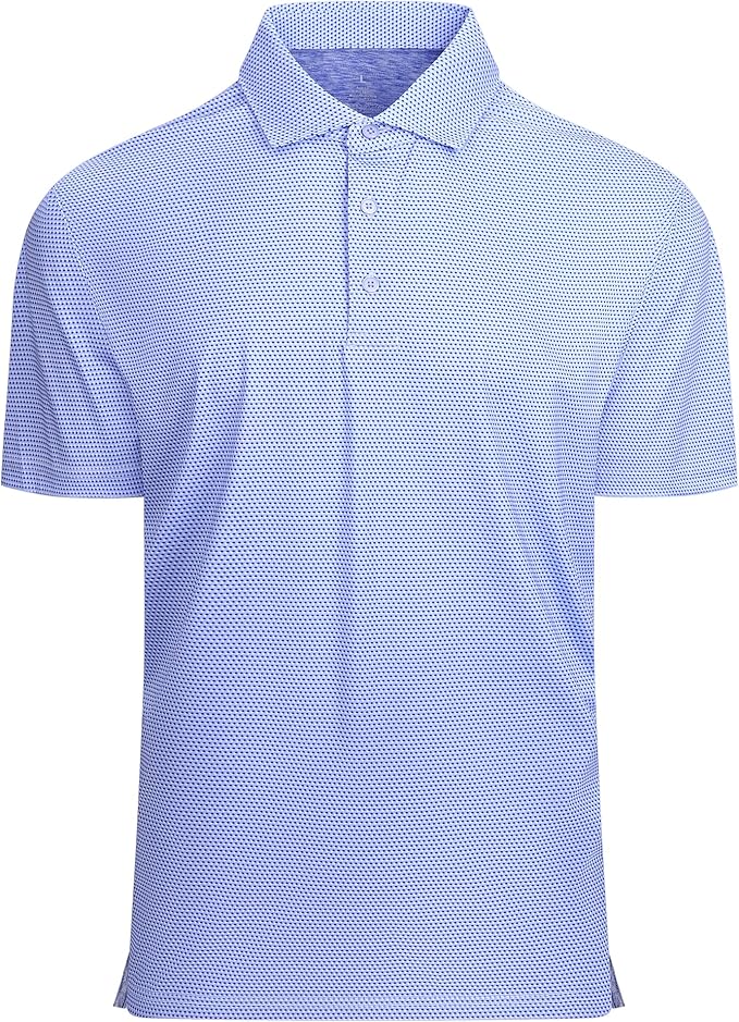 SAMERM Mens Golf Shirts Short Sleeve Dry Fit Performance Moisture Wicking Print Sport Polo Shirts for Men Casual
